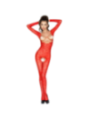 PASSION - FEMME BS031 BODYSTOCKING ROUGE TAILLE UNIQUE