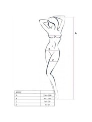 PASSION - FEMME BS032 BODYSTOCKING NOIR TAILLE UNIQUE