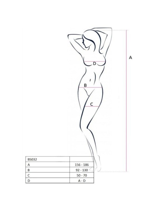 PASSION - FEMME BS032 BODYSTOCKING NOIR TAILLE UNIQUE