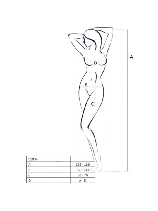 PASSION - FEMME BS034 BODYSTOCKING NOIR TAILLE UNIQUE