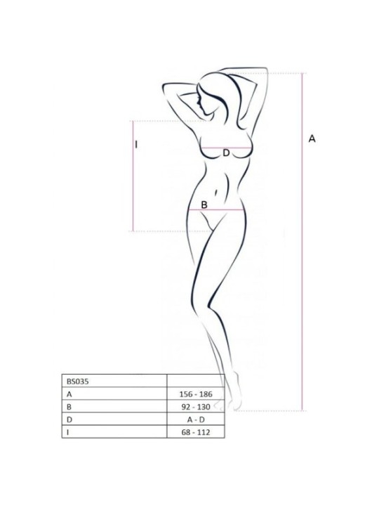 PASSION - FEMME BS035 BODYSTOCKING ROUGE TAILLE UNIQUE