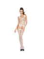 PASSION - FEMME BS038 BODYSTOCKING BLANC TAILLE UNIQUE
