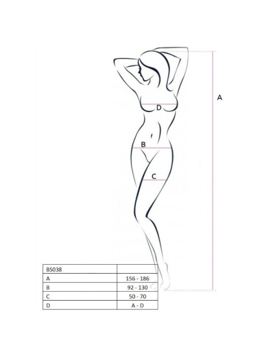 PASSION - FEMME BS038 BODYSTOCKING BLANC TAILLE UNIQUE