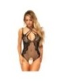LEG AVENUE - TEDDY SANS CROTHLESS EN FILET ET DENTELLE TAILLE UNIQUE