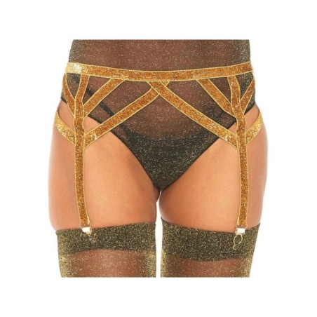 LEG AVENUE - PORTE-JARRETELLES ÉLASTIQUE LUREX TAILLE UNIQUE