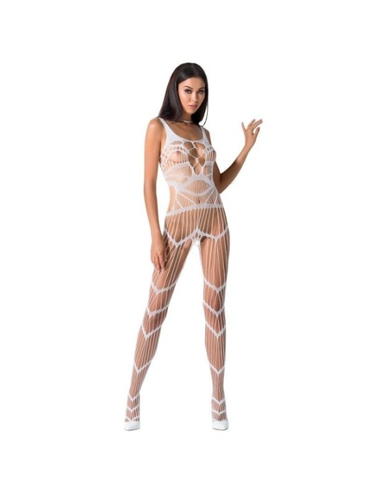 PASSION - FEMME BS058 BODYSTOCKING BLANC TAILLE UNIQUE
