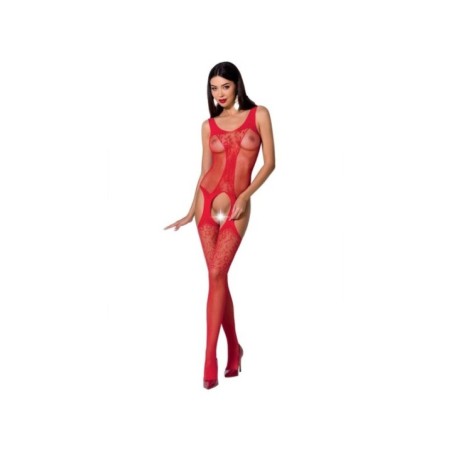 PASSION - FEMME BS072 BODYSTOCKING TAILLE UNIQUE ROUGE