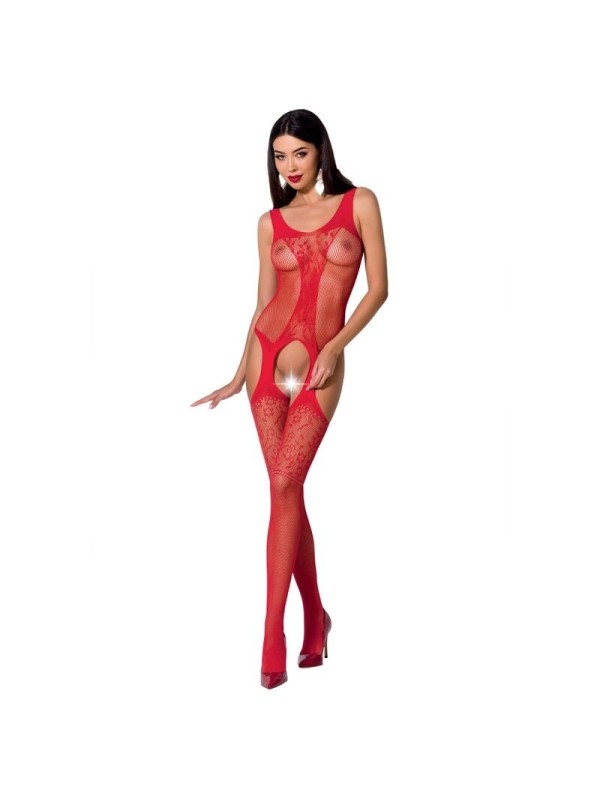 PASSION - FEMME BS072 BODYSTOCKING TAILLE UNIQUE ROUGE