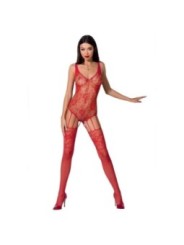 PASSION - FEMME BS074 BODYSTOCKING TAILLE UNIQUE ROUGE