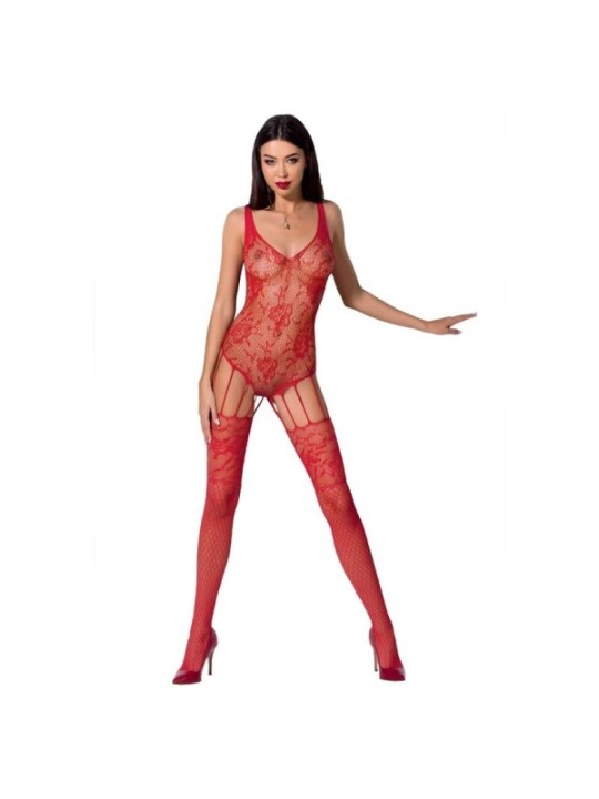 PASSION - FEMME BS074 BODYSTOCKING TAILLE UNIQUE ROUGE