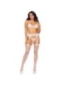 LEG AVENUE - ENSEMBLE TROIS PIÈCES SOUTIEN-GORGE, PORTE-JARRETELLES ET STRING L