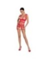 PASSION - FEMME BS089 BODYSTOCKING ROUGE TAILLE UNIQUE