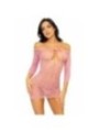 LEG AVENUE - MINI ROBE EN FILET COEUR TAILLE UNIQUE - ROSE