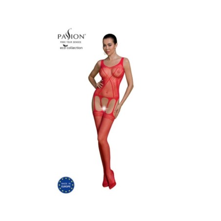PASSION - BODYSTOCKING ECO COLLECTION ECO BS007 ROUGE