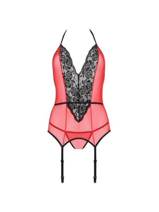 PASSION - PEONIA CORSET LIGNE ÉROTIQUE ROUGE S/M