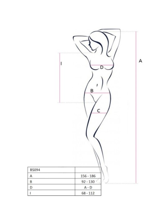 PASSION - BS094 BODYSTOCKING BLANC TAILLE UNIQUE