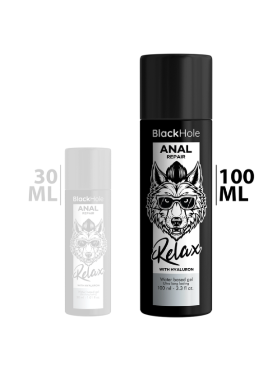 BLACK HOLE - RÉPARATION ANALE RELAX À BASE D'EAU AVEC HYALURON 100 ML