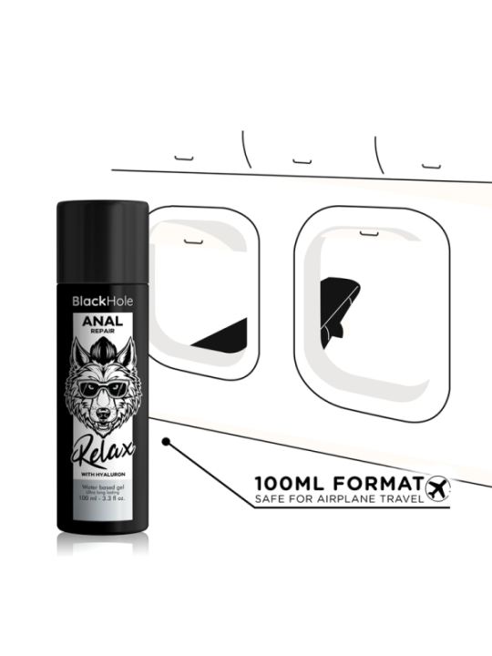 BLACK HOLE - RÉPARATION ANALE RELAX À BASE D'EAU AVEC HYALURON 100 ML