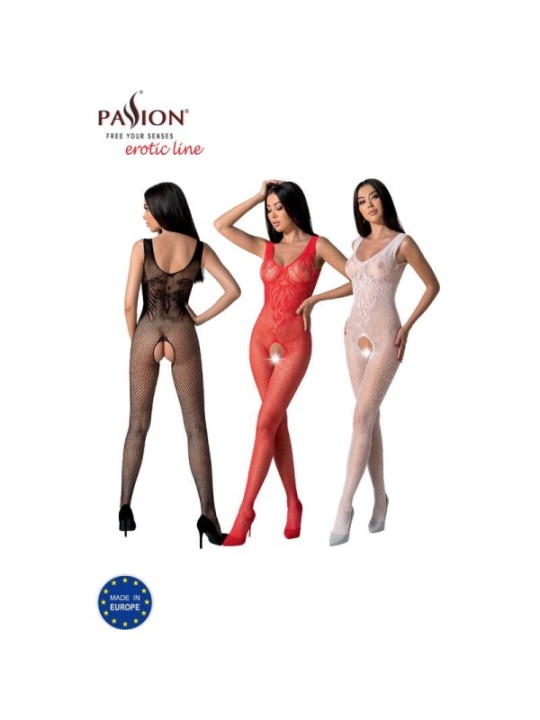 PASSION - BS098 BODYSTOCKING ROUGE TAILLE UNIQUE