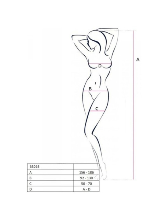 PASSION - BS098 BODYSTOCKING BLANC TAILLE UNIQUE