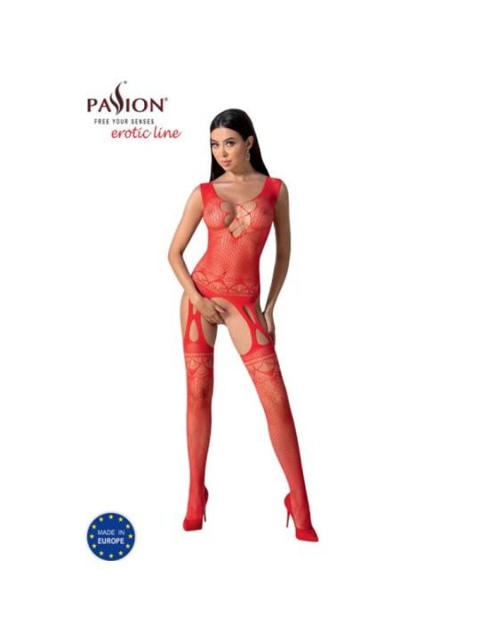PASSION - BS099 BODYSTOCKING ROUGE TAILLE UNIQUE
