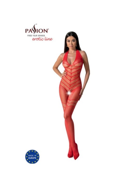PASSION - BS100 BODYSTOCKING ROUGE TAILLE UNIQUE