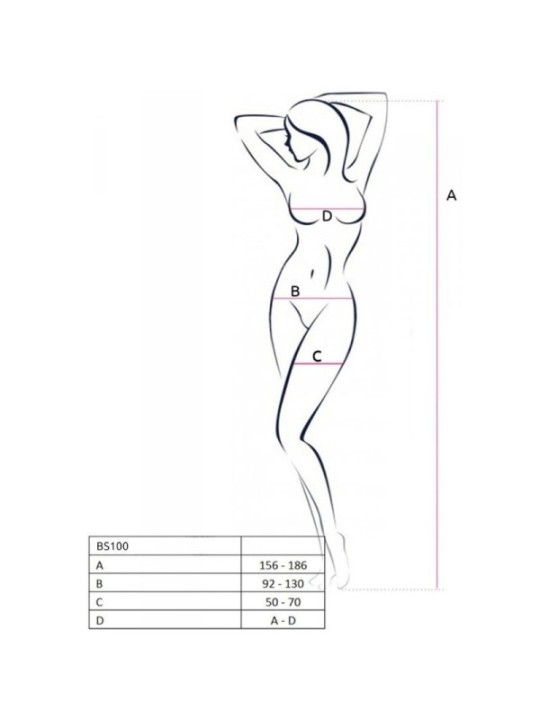 PASSION - BS100 BODYSTOCKING ROUGE TAILLE UNIQUE