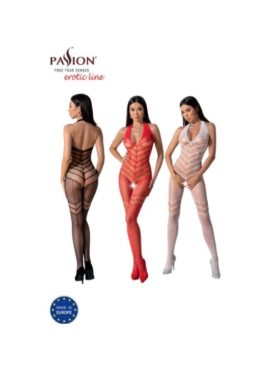 PASSION - BS100 BODYSTOCKING ROUGE TAILLE UNIQUE