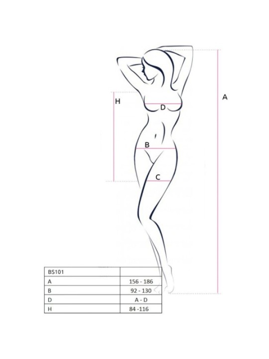PASSION - BS101 BODYSTOCKING NOIR TAILLE UNIQUE