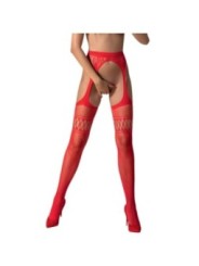 PASSION - S026 BAS ROUGES AVEC JARRETIÈRE TAILLE UNIQUE