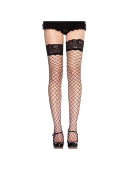 LEG AVENUE - BAS RÉSILLE ET DENTELLE NOIRE