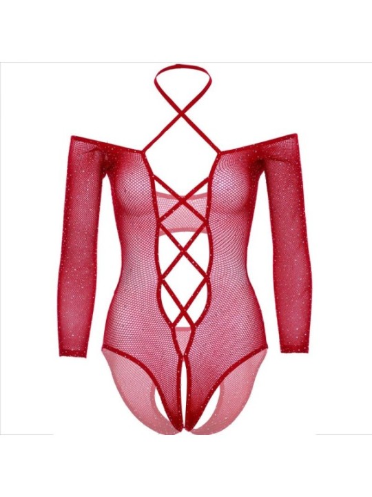 LEG AVENUE - CORPS CROTHLESS AVEC ROUGE BRILLANT