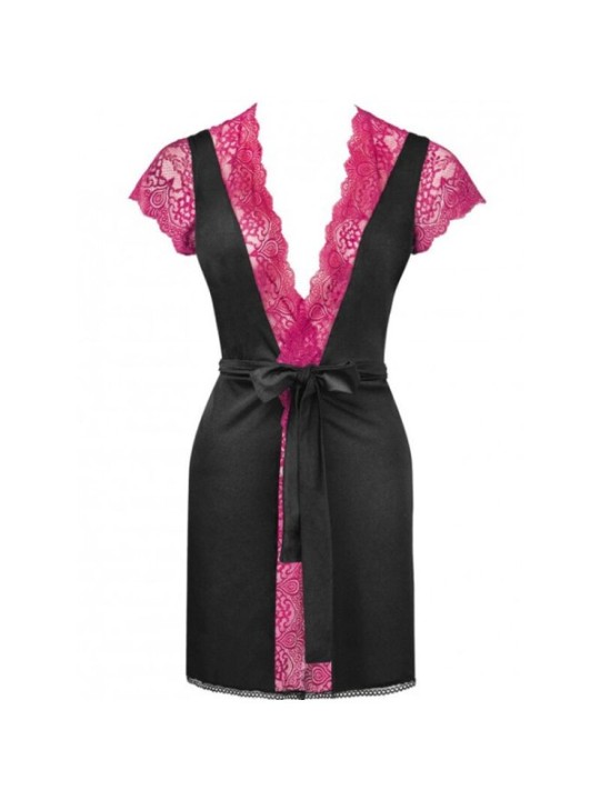 LIVCO CORSETTI FASHION - KUMIKO LC 90428 ROBE DE CHAMBRE + CULOTTE NOIR L/XL