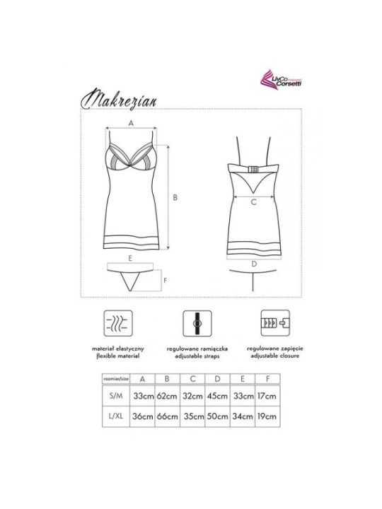 LIVCO CORSETTI FASHION - CHEMISE + CULOTTE MAKREZIAN LC 90545 NOIR