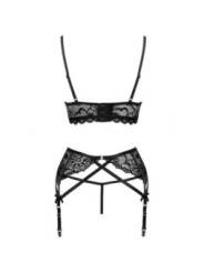 LIVCO CORSETTI FASHION - MORIDAM LC 90552 SOUTIEN-GORGE + JARRETIÈRE + CULOTTE NÉGRO L/XL