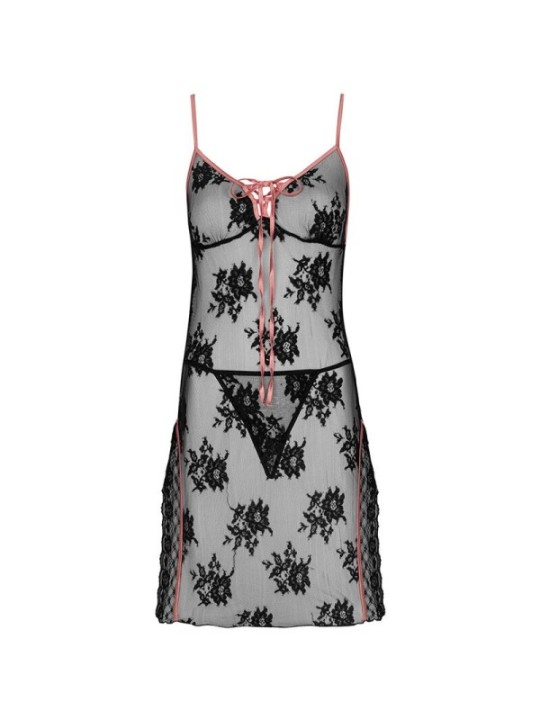 LIVCO CORSETTI FASHION - KARONIN LC 90628 CHEMISE + CULOTTE NOIR