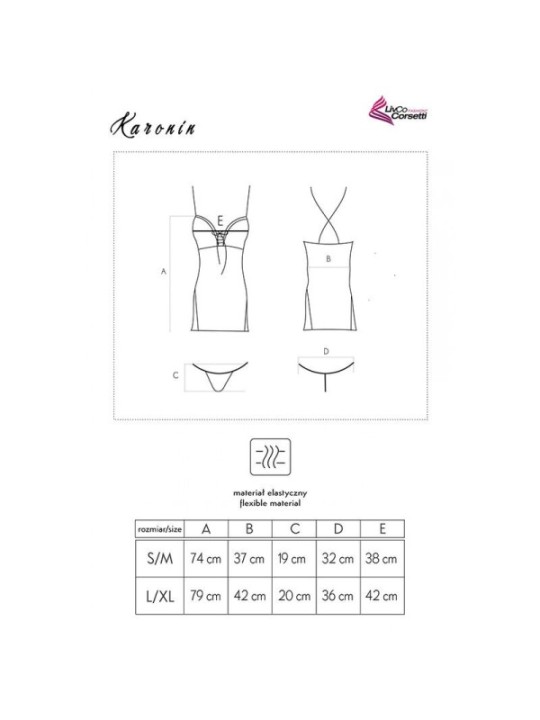 LIVCO CORSETTI FASHION - KARONIN LC 90628 CHEMISE + CULOTTE NOIR