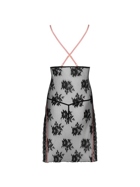 LIVCO CORSETTI FASHION - KARONIN LC 90628 CHEMISE + CULOTTE NOIR L/XL
