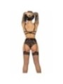LIVCO CORSETTI FASHION - POJZON LC 90670 SOUTIEN-GORGE + PORTE-JARRETELLES + BAS + CULOTTE NOIR L/XL