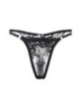 SUBBLIME - ENSEMBLE 3 PIÈCES SOUTIEN-GORGE + STRING + JARRETIÈRE IMPRIMÉ FLORAL NOIR S/M