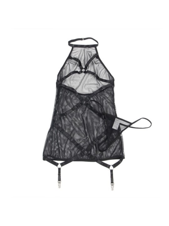 SUBLLIME - ROBE TRANSPARENTE  COL DOS NOIR L/XL