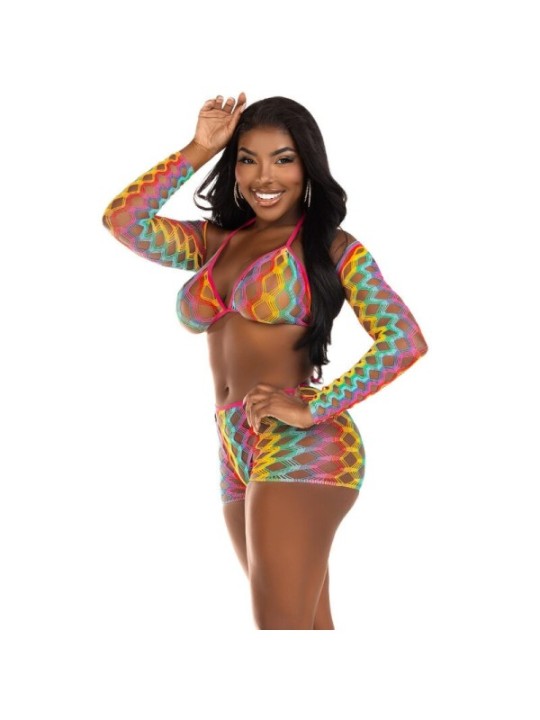 LEG AVENUE - ENSEMBLE DE TROIS PIÈCES MULTICOLORE