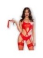 CHILIROSE - CR 4625 ENSEMBLE QUATRE PIÈCES SANS CROTCHLESS ROUGE M