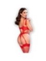 CHILIROSE - CR 4625 ENSEMBLE QUATRE PIÈCES SANS CROTCHLESS ROUGE M