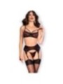 CHILIROSE - CR 4693 SET QUATRE PIÈCES ROUGE/NOIR L