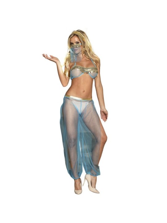 SUBBLIME - ENSEMBLE LINGERIE BLEU STYLE INDIEN L/XL