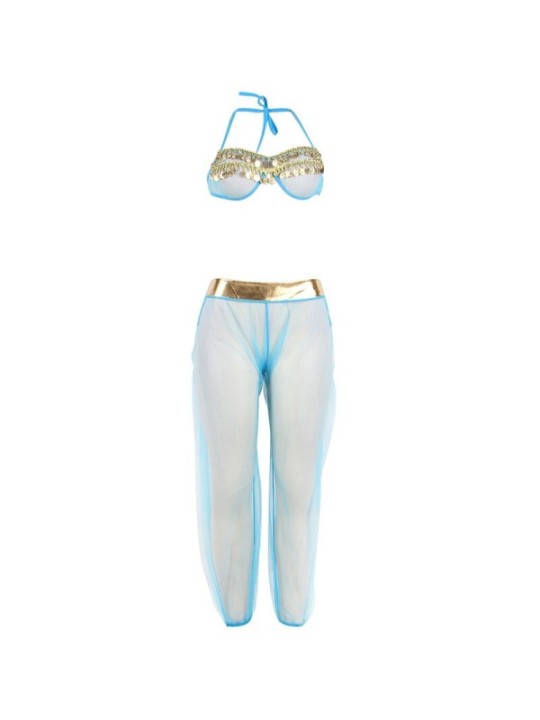 SUBBLIME - ENSEMBLE LINGERIE BLEU STYLE INDIEN L/XL