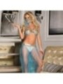 SUBBLIME - ENSEMBLE LINGERIE BLEU STYLE INDIEN L/XL