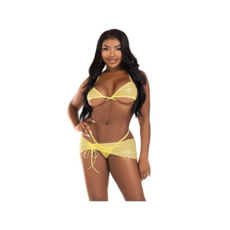 LEG AVENUE - ENSEMBLE TROIS PIÈCES DIAMANTS JAUNE M/L