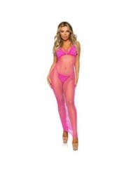 LEG AVENUE - ROBE LONGUE FILET FUCHSIA TAILLE UNIQUE